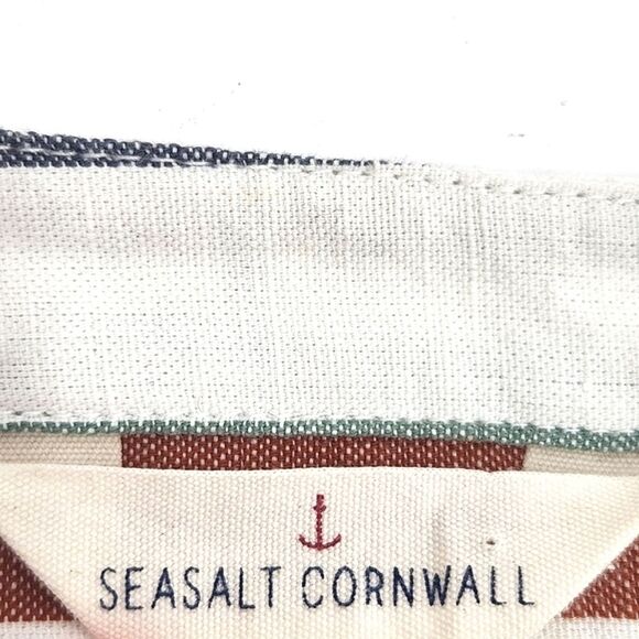 Seasalt Cornwall Glowing Skies Tunic Top Size 8  Women Multicolor Stripe Linen - Picture 3 of 10